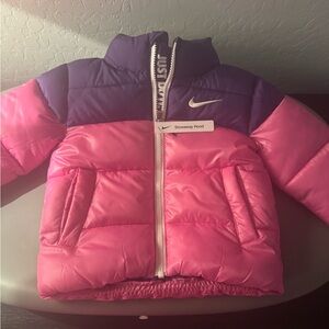 Nike Kids Pink and Purple Puffer Jacket